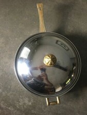 Frigideira alemã vintage cozinha continental aço inoxidável meados do século latão comprar usado  Enviando para Brazil