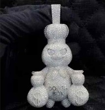 Pingente de bolsa de dinheiro folheado a ouro branco 14K com massa menino 4 quilates prata esterlina 925 comprar usado  Enviando para Brazil