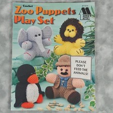 🧶 Crochet Zoo Puppets Juego Libro de Patrones 🦁🐘 1998 Annie's Attic segunda mano  Embacar hacia Mexico