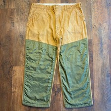 Calça de Lona Vintage Anos 90 SafTbak Marrom Exército Verde Joelho Duplo Perna Larga Baggy 40 comprar usado  Enviando para Brazil
