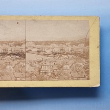 Navios altos no porto Stereoview C1870 RP localização desconhecida Turquia? Bospherous? comprar usado  Enviando para Brazil