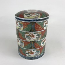 Usado, Guindaste Jubako antigo C1900 porcelana japonesa com tampa 4 camadas caixa Bento PY295 comprar usado  Enviando para Brazil