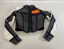 Blusa de mergulho de neoprene vintage nua anos 80 listra arco-íris cinza branca surf tamanho 10 comprar usado  Enviando para Brazil