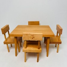 Mesa de jantar vintage de madeira para casa de bonecas Cape Cod Toymaker + 4 cadeiras comprar usado  Enviando para Brazil