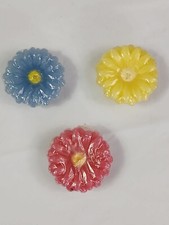 3 velas florais flutuantes multicoloridas rosa azul amarelo nunca usadas embrulhadas em plástico comprar usado  Enviando para Brazil