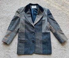 Casaco esportivo feminino vintage cena internacional tamanho 8 lã tweed patchwork comprar usado  Enviando para Brazil