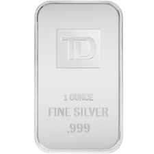 Barra bullion prata pura CANADÁ TD MINT 1 oz .9999 comprar usado  Enviando para Brazil