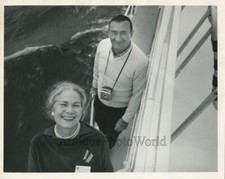 Fay Gillis Wells aviador pioneiro com um amigo e câmera no barco foto vintage comprar usado  Enviando para Brazil