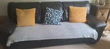 Leather sofa bed for sale  HITCHIN