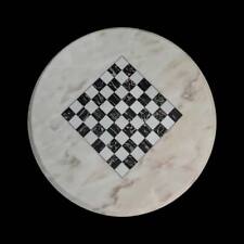 Mesa De Ajedrez En Mármol De Carrara Italian Marble Mesa Chess Board D.60cm, usado comprar usado  Enviando para Brazil