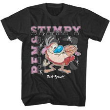 Usado, Camisa de TV Ren And Stimpy formas de texto gradiente brilho fumaça comprar usado  Enviando para Brazil