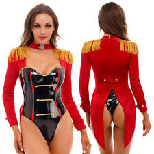 Fantasia feminina tema festa circo borla bodysuit metálico Halloween Ringmaster comprar usado  Enviando para Brazil