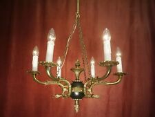 LUSTRE ANTIGO IMPÉRIO VINTAGE LUMINÁRIAS DE TETO LATÃO USADO 6 LUZES Ø 22" comprar usado  Enviando para Brazil