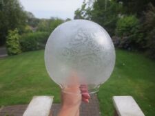 SUPERB ANTIGO CRISTAL GRAVADO REDONDO GLOBO DE VIDRO PADRÃO DUPLEX ABAJUR A ÓLEO SOMBRA comprar usado  Enviando para Brazil