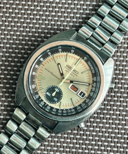 SEIKO 6139-6012 relógio cronógrafo automático masculino mostrador bege 70M resistente à água comprar usado  Enviando para Brazil