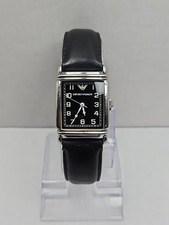 Relógio tanque Emporio Armani AR0207 mostrador preto pulseira de couro quartzo nova bateria comprar usado  Enviando para Brazil
