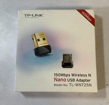 Adaptador WiFi TP-Link TL-WN725N 2.4GHz 150Mbps Wireless N Nano USB, Preto "C7E" comprar usado  Enviando para Brazil