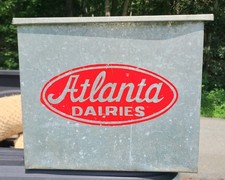 Vintage Atlanta Dairies Metal Caixa de Leite Garrafa de Varanda Refrigerador Galvanizado de Leite comprar usado  Enviando para Brazil