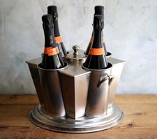 Antique 4 Bottle Champagne Cooler Ice Bucket Quadruple Wine Bottle Holder comprar usado  Enviando para Brazil