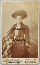 Usado, CDV LENÇO DE PELE CHAPÉU SENHORA WILCOCKSON LONDRES CERCA DE MADEIRA PINTADA DE VOLTA FOTO ANTIGA comprar usado  Enviando para Brazil