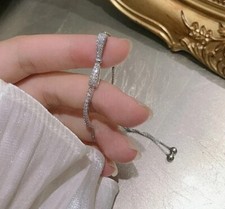 8 Ct Round Corte criados em laboratório Arco De Diamante Pulseira Forma Bolo Acabamento Ouro Branco 14k comprar usado  Enviando para Brazil