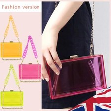Bolsa de pulso feminina transparente corrente acrílica bolsa de mão cor doce vestido de noite comprar usado  Enviando para Brazil