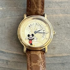Vintage Disney Time Works Mickey Mouse Relógio Pulseira de Couro Precisa de Bateria comprar usado  Enviando para Brazil