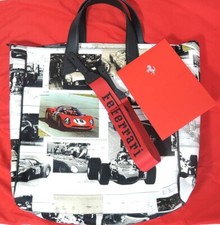 BOLSA TOTE FERRARI GENUÍNA SPA CARRO CORRIDA LONA TECIDO E CABO DE COURO ITÁLIA comprar usado  Enviando para Brazil