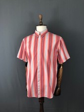 Camisa masculina Versace clássica listrada de algodão laranja tamanho 46/18, usado comprar usado  Enviando para Brazil