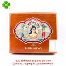 Caixa de charuto de madeira vazia La Aroma De Cuba Reserva Maximo 7,5" x 6,5" x 2,75" comprar usado  Enviando para Brazil