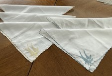 Usado, 5 guardanapos de almoço vintage bordados de mistura de linho madeira 11 pol. Goldenrod comprar usado  Enviando para Brazil