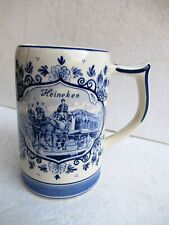 Caneca vintage Delft azul Heineken cerveja Stein Holanda pintada à mão moinho de vento raro "F comprar usado  Enviando para Brazil