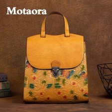 Mochila de couro macio feminina retrô couro bovino bolsa de ombro 4 cores comprar usado  Enviando para Brazil