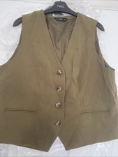 Khaki green waistcoat for sale  ROMFORD