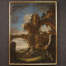 Antico dipinto rovine usato  Italia