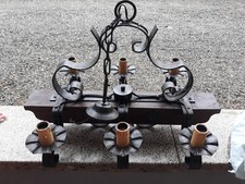 Lampadario vintage legno usato  Borgofranco d'Ivrea