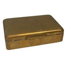 Caixa de bugigangas masculina vintage bronze tampa articulada cômoda com forro de madeira comprar usado  Enviando para Brazil