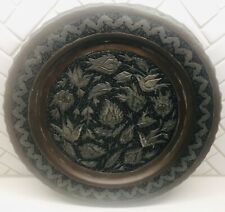 Bandeja de cobre persa antiga Oriente Médio placa parede pássaros floral 10 3/4” comprar usado  Enviando para Brazil