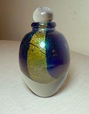 Frasco de perfume iridescente vintage Robert Eickholt soprado à mão estúdio arte vidro 93 comprar usado  Enviando para Brazil