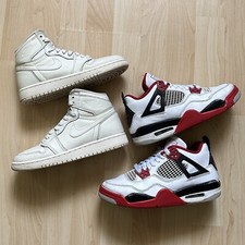 Usado, Lote com 2 pares de tênis Jordan Jordan Jordan 1 vela/fogo vermelho 4s tamanho 4 usado estado comprar usado  Enviando para Brazil