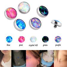 Piercings de titânio micro opala âncora dérmica topo joia superfície dérmica cabeça plana comprar usado  Enviando para Brazil