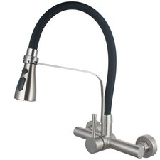Torneira de cozinha comercial UMANYI suporte de parede 8" centro escova de aço inoxidável níquel, usado comprar usado  Enviando para Brazil