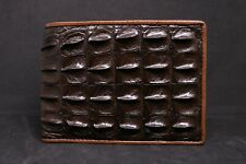 Carteira bifold masculina marrom couro genuíno chifre de crocodilo pele traseira comprar usado  Enviando para Brazil