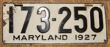 1927 maryland license for sale  New Market