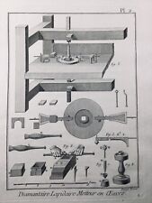 Fresa Neumatica 1779 Gemología Diamante Grabado Encyclopédie Diderot segunda mano  Embacar hacia Argentina