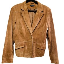 Usado, Blazer feminino vintage CONTEXT jaqueta de couro camurça marrom tamanho 14 comprar usado  Enviando para Brazil
