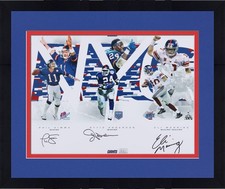 Foto emoldurada de colagem 16x20 assinada por Simms, Manning & Anderson Giants do Super Bowl comprar usado  Enviando para Brazil
