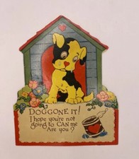 Usado, Antigo Cartão de Namorados Alemão Cachorro Cachorro Sad Can Me Kitsch Anos 1930 Vintage Casa de Cachorro comprar usado  Enviando para Brazil