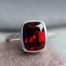 Anillo de plata de ley 925 granet rojo natural hecho a mano regalo para Navidad A-469 segunda mano  Embacar hacia Argentina