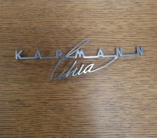  1963-74 Volkswagen VW Karmann Ghia capô cromado porta painel porta emblema 9,5" comprar usado  Enviando para Brazil
